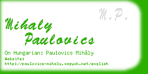 mihaly paulovics business card