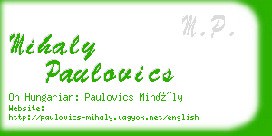 mihaly paulovics business card